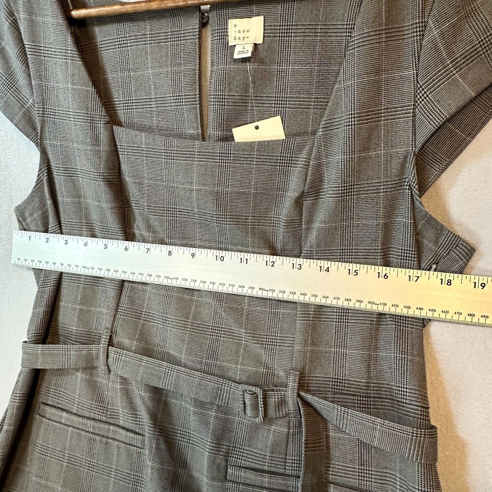 Women's‎ Tailored Mini Dress Large A New Day Gray Plaid New - Picture 7 of 12
